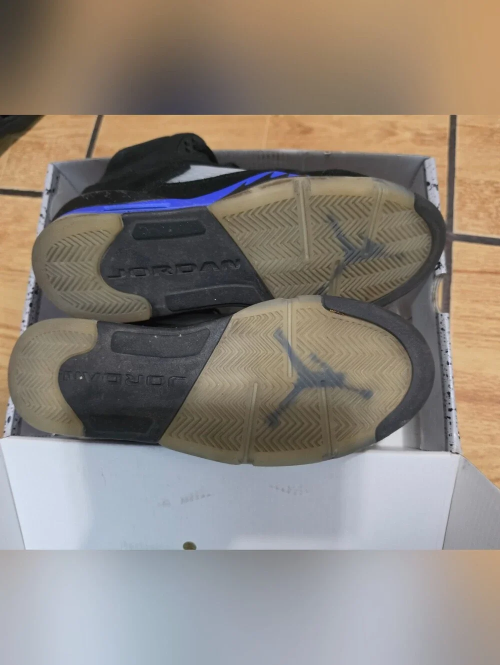 Jordan Big Kids Black & Blue Basketball Sneakers 7y